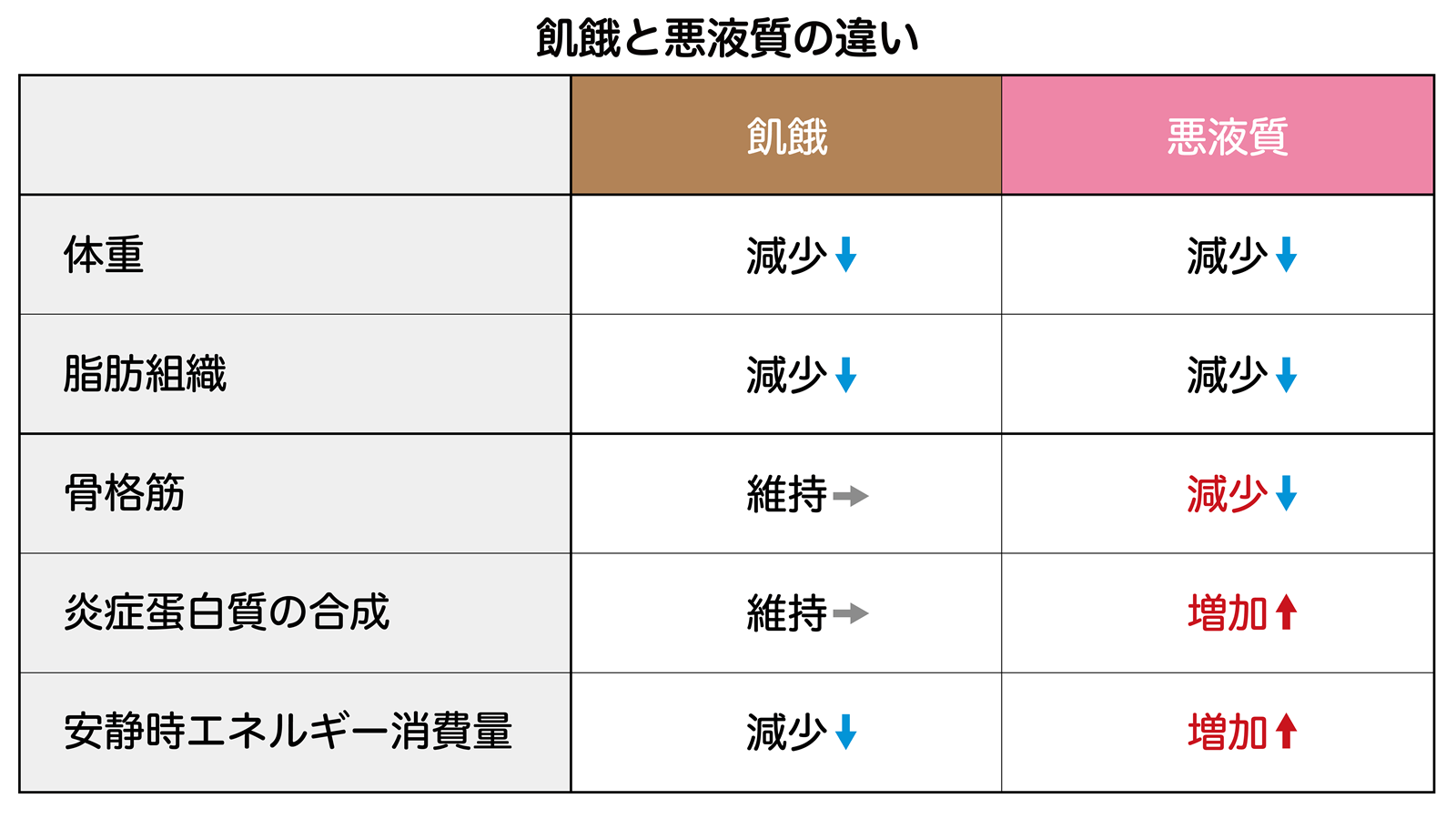 飢餓と悪液質の違い