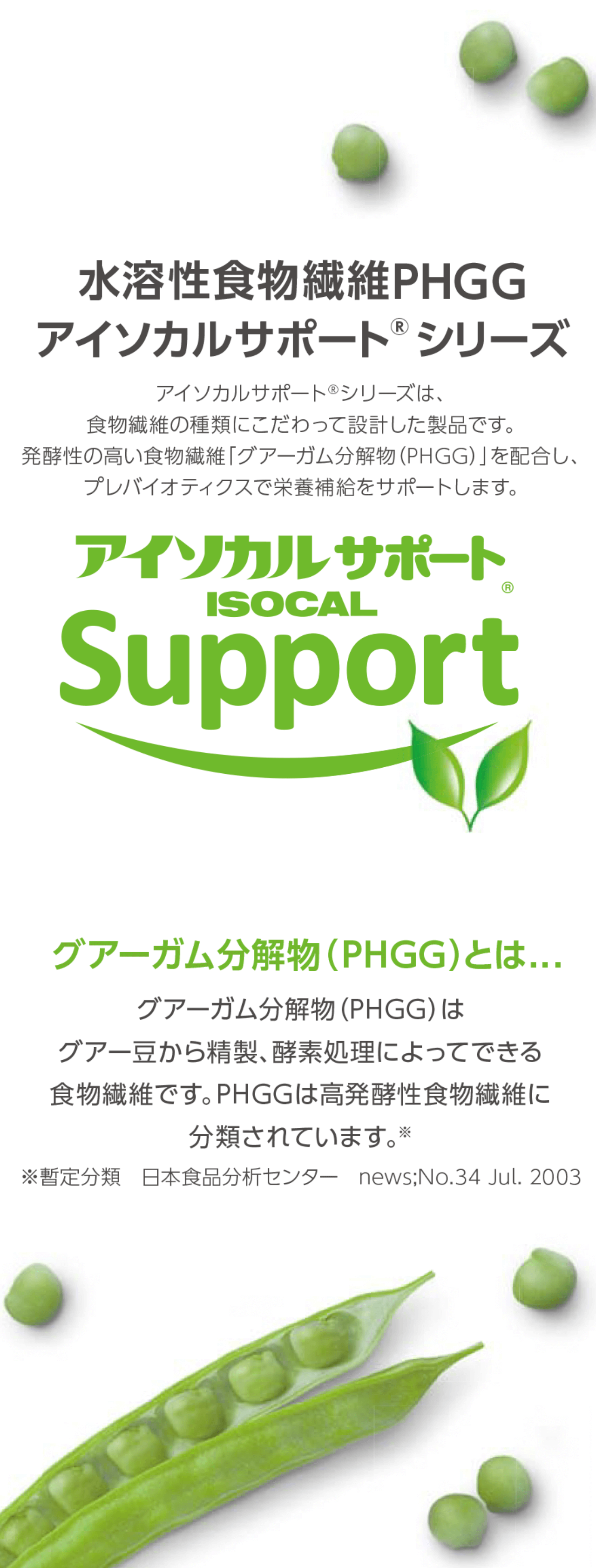 水溶性食物繊維PHGG アイソカルサポート® シリーズ